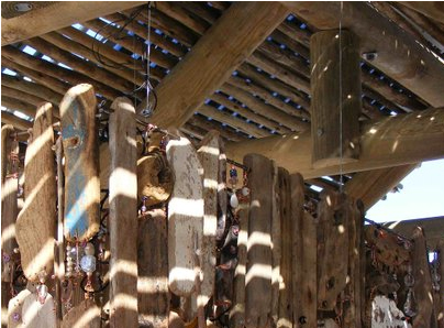 recycled found wood light